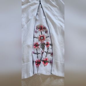 White Cardigan with Embellished Back